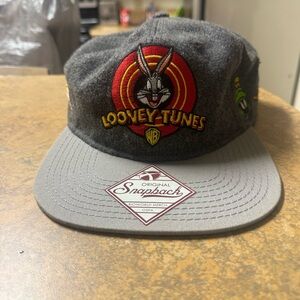 Bioworld Looney Tunes Grey SnapBack Hat Rare Vtg WB Cartoons